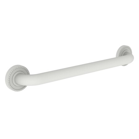 Newport Brass 21" L, Two Post, Solid Brass, 18" Grab Bar in Matte White, Matte White 1020-3918/52